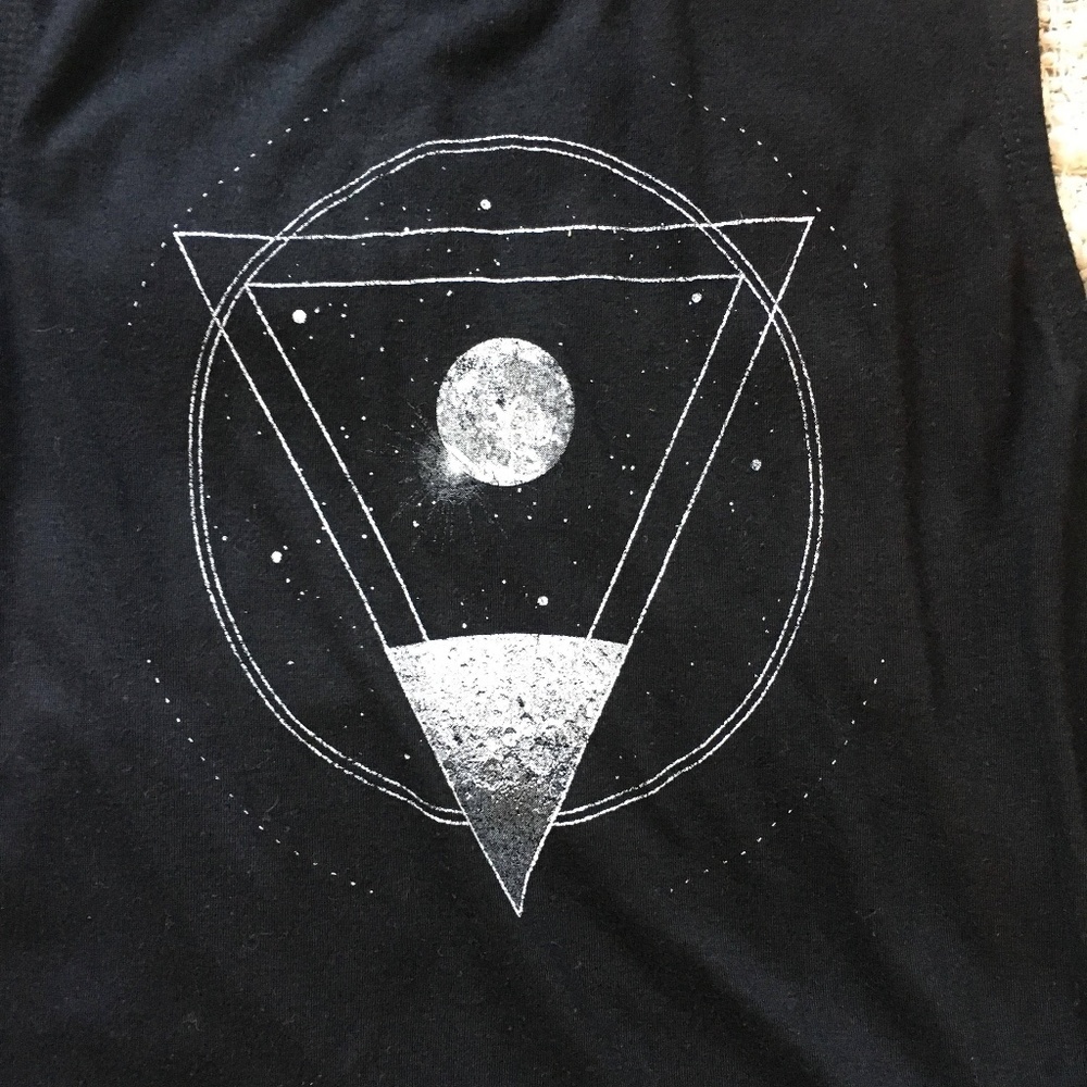 Modern Lux Black Moon Graphic Asymmetrical Tank XS - Picture 2 of 5